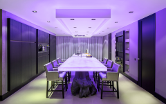 Eye-catching Modern Dining Room Decor in Purple